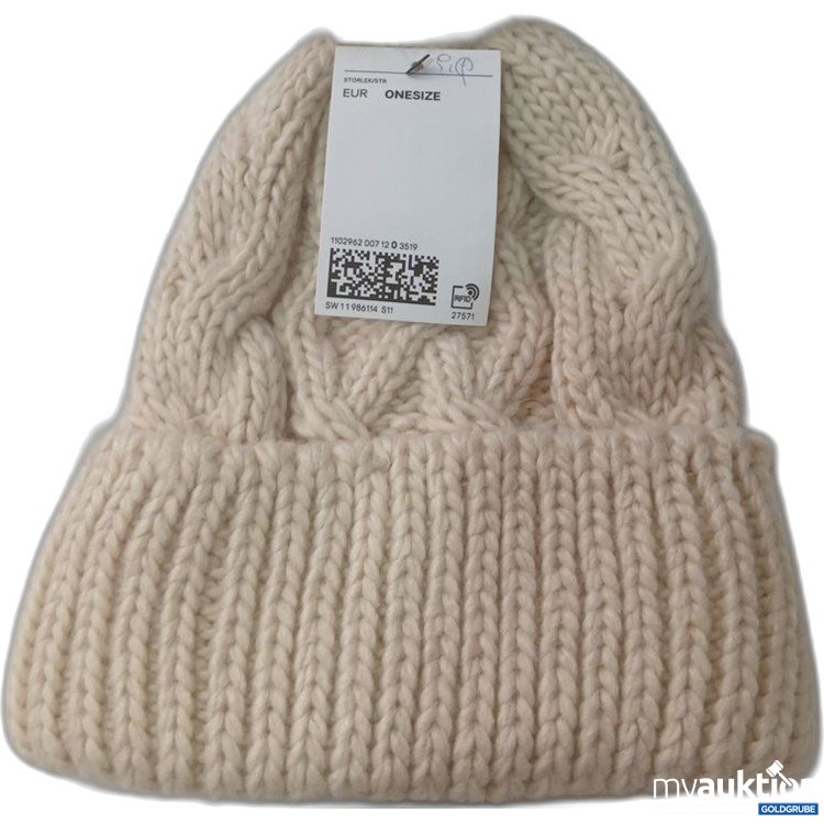 Artikel Nr. 939582 Artikel Nr. 939582: Beige Mütze mit Bommel, Größe: One Size
