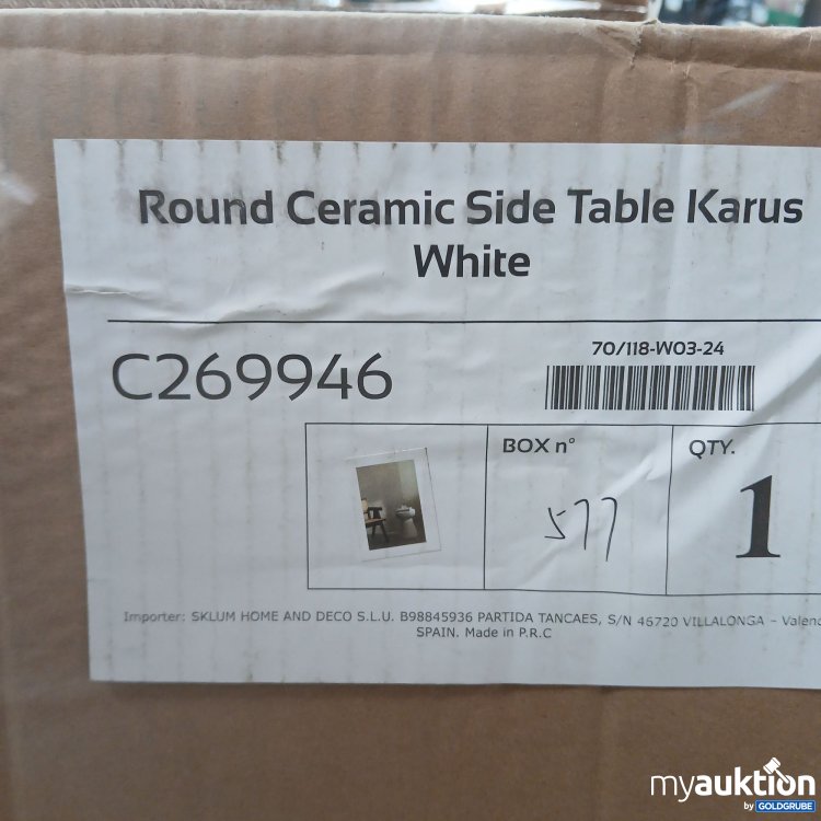 Artikel Nr. 839583: Sklum Round Ceramic Side Table Karus White C269946