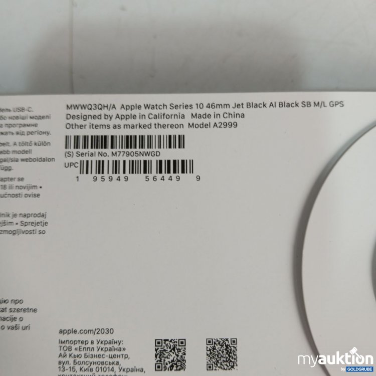 Artikel Nr. 916583: Apple Watch Series 10 46mm Jet Black Armband M/L
