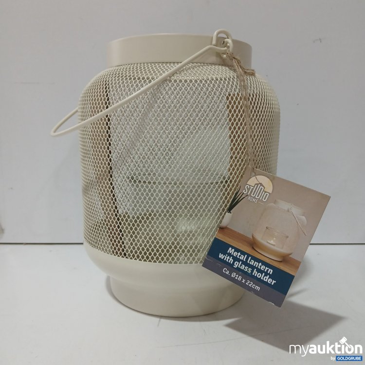 Artikel Nr. 920583: Studio Home Metall Laterne mit Kerzen-Glas, Ca 22cm, Durchmesser ca 18cm