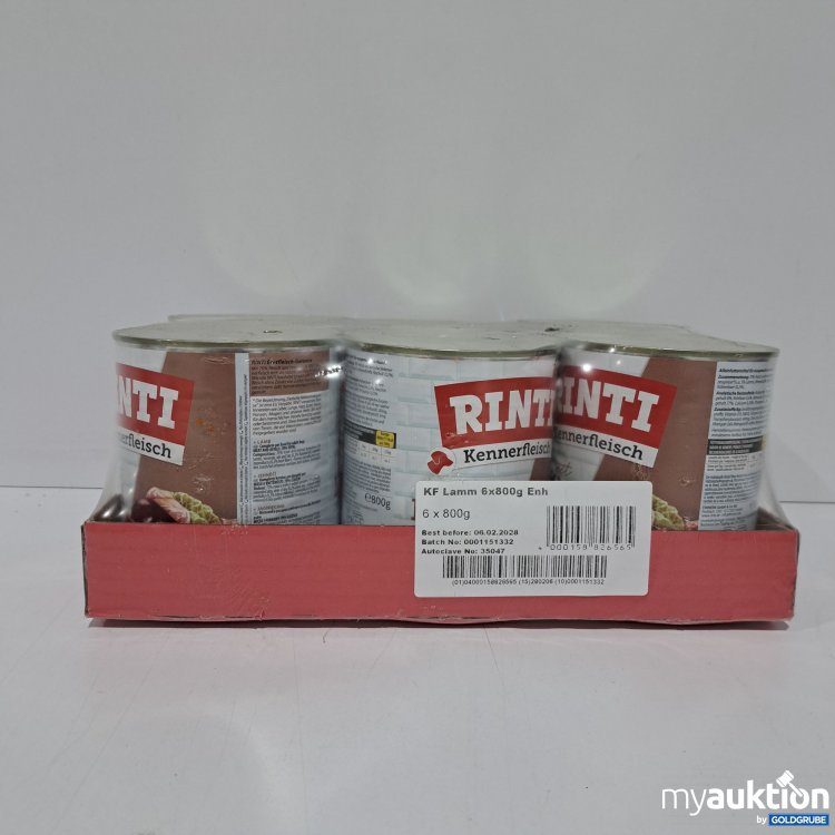 Artikel Nr. 818584 Artikel Nr. 818584: Rinti Kennerfleisch Hundefutter Lamm 6x800g