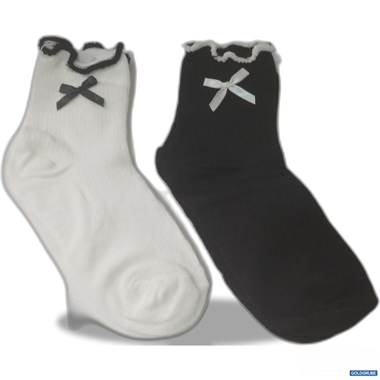 Artikel Nr. 939584 Artikel Nr. 939584: Schwarze und weiße Socken mit Rüsche und Schleife Gr 36-39