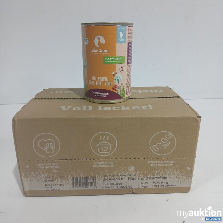 Artikel Nr. 870585: Herrmanns Manufaktur Welpe Bio-Gans mit Kürbis & Kartoffel 6x400g