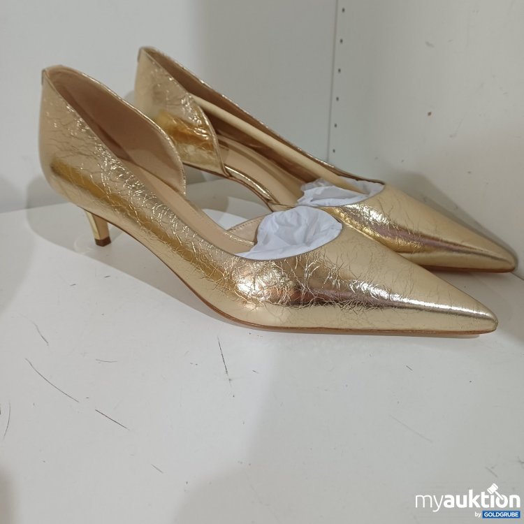 Artikel Nr. 470586 Artikel Nr. 470586: Michael Kors Elyse Kitten Pump Metallic Leather US 9M Pale Gold