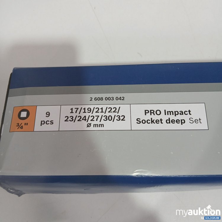 Artikel Nr. 521586 Artikel Nr. 521586: Bosch Pro Impact Socket deep Set 2608003042 9Pcs. 3/4"
