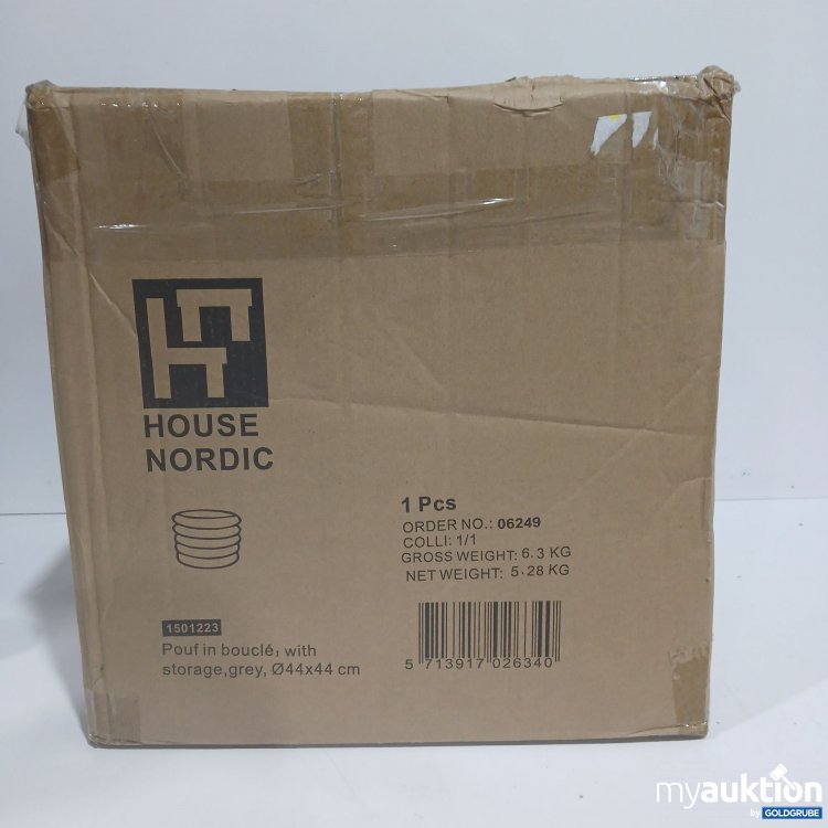 Artikel Nr. 903586: House Nordic Pouf in boucle with storage grey 44x44cm 