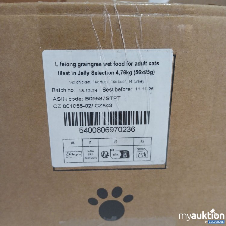Artikel Nr. 834587 Artikel Nr. 834587: Lifelong graingree wet food for Adult cats Meat in Jelly Selection 56x85g
