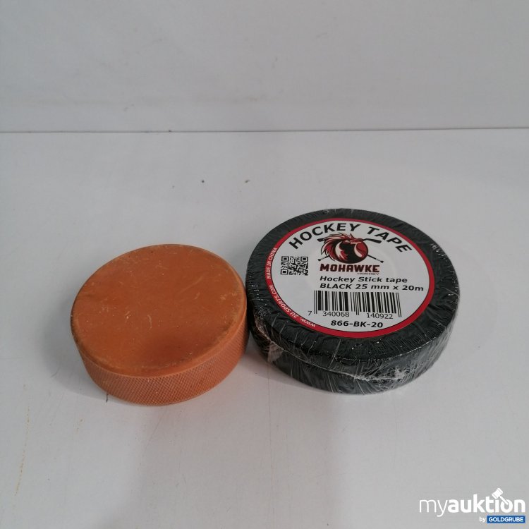Artikel Nr. 850587: Orange Hockey Puck 359, 8.5x2 cm und Mohawke Hockey Stick Tape black 25mm x 20m