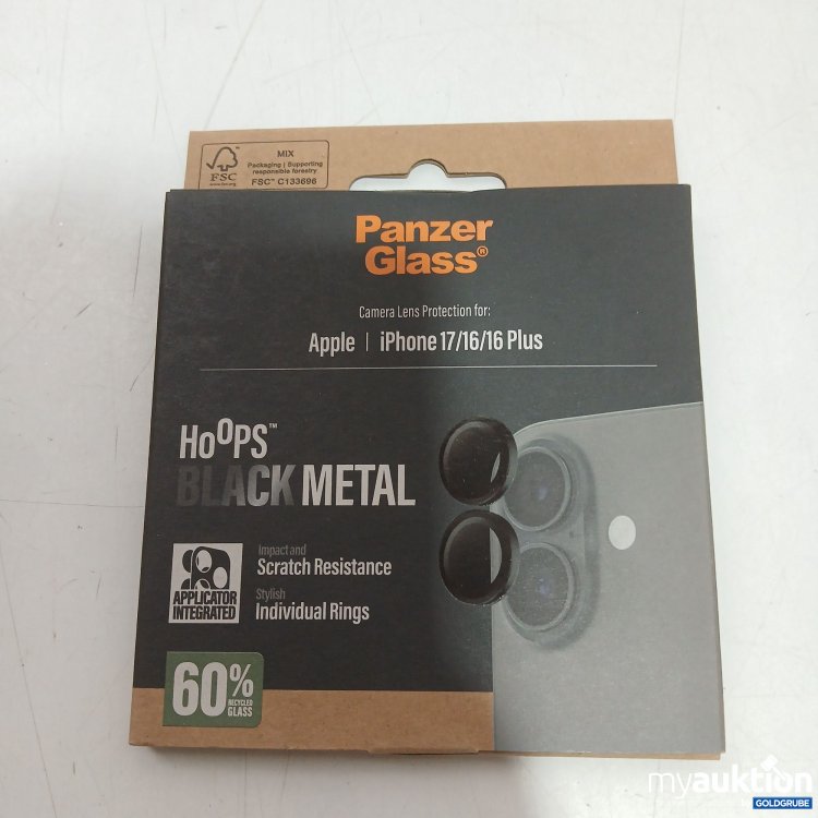 Artikel Nr. 955587: Panzer Glass Camera Lens Protection für Apple iPhone 17/16/16 Plus Hoops Black Metal 