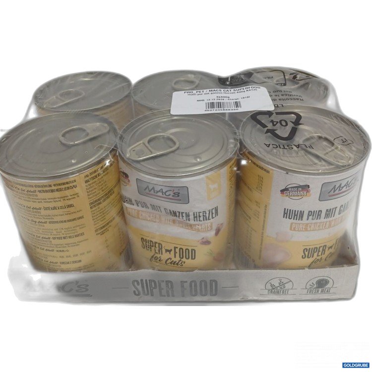 Artikel Nr. 973587: MAC's Huhn pur mit ganzen Herzen Super Food für Katzen 6x400 g