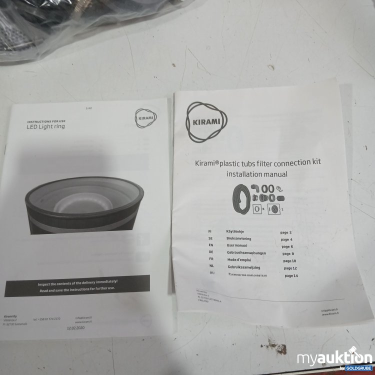 Artikel Nr. 445588: Kirami Schlauch mit LED Light ring + plastic tubs filter connection kit 