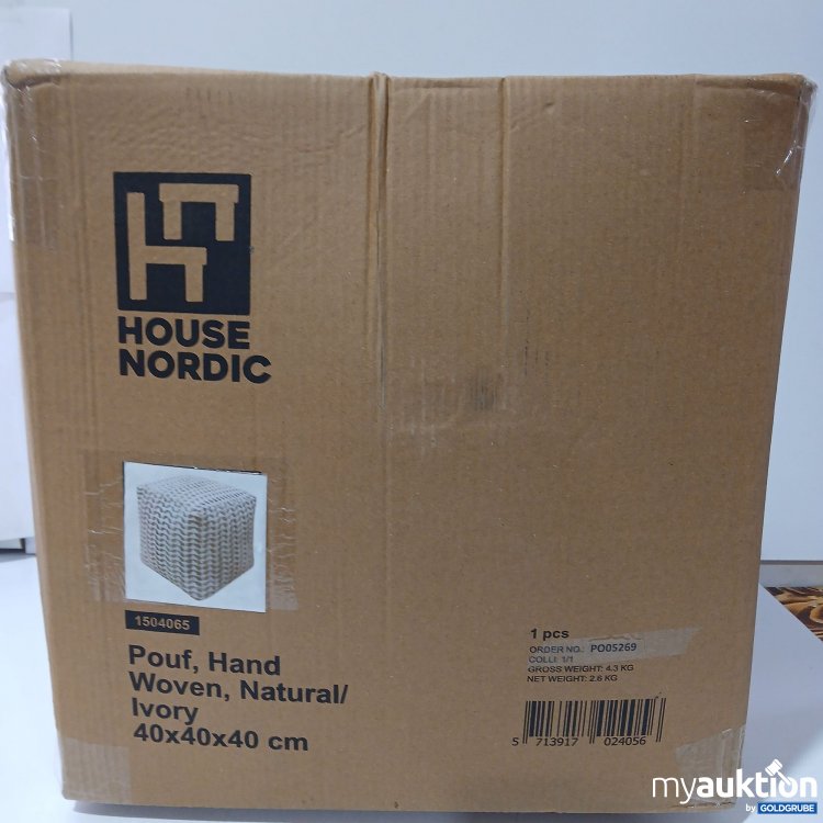 Artikel Nr. 814588 Artikel Nr. 814588: House Nordic Handgewebter Naturpouf 40x40x40cm