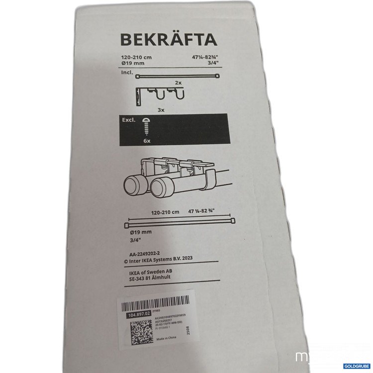 Artikel Nr. 894588: Ikea Bekräfta 120-210cm 19mm 104.897.02 