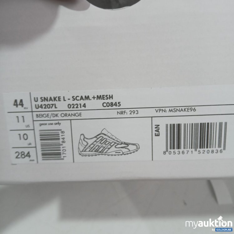 Artikel Nr. 446589 Artikel Nr. 446589: Geox U Snake L-Scam +Mesh U4207L beige/ dk orange Gr 44