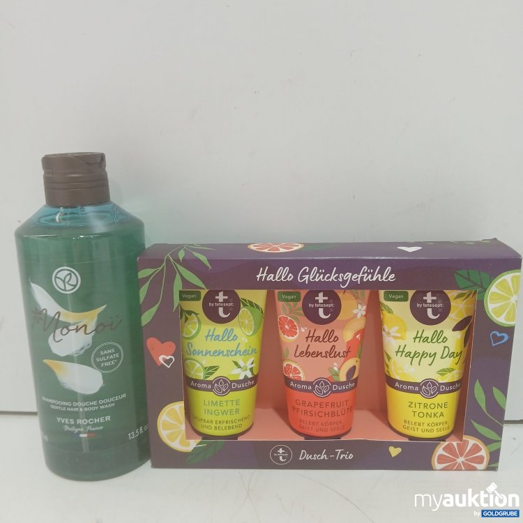 Artikel Nr. 468589 Artikel Nr. 468589: Yves Rocher Monoi Gentle Hair & Body Wash 400ml, 3x50ml tetesept diverse Duschproben