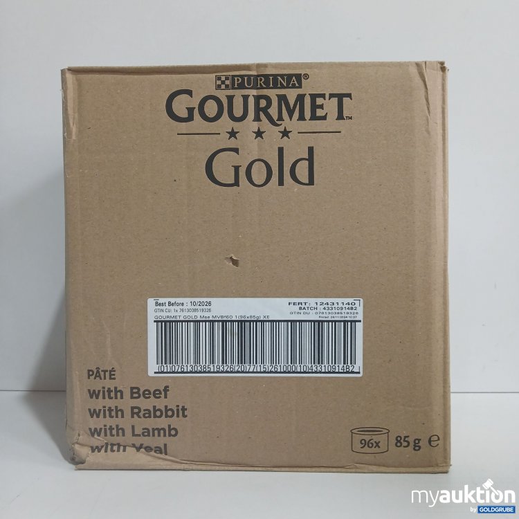 Artikel Nr. 834589 Artikel Nr. 834589: Purina Gourmet Gold Feine Pastete mit Rind, Kaninchen, Lamm, Kalb 96x85g
