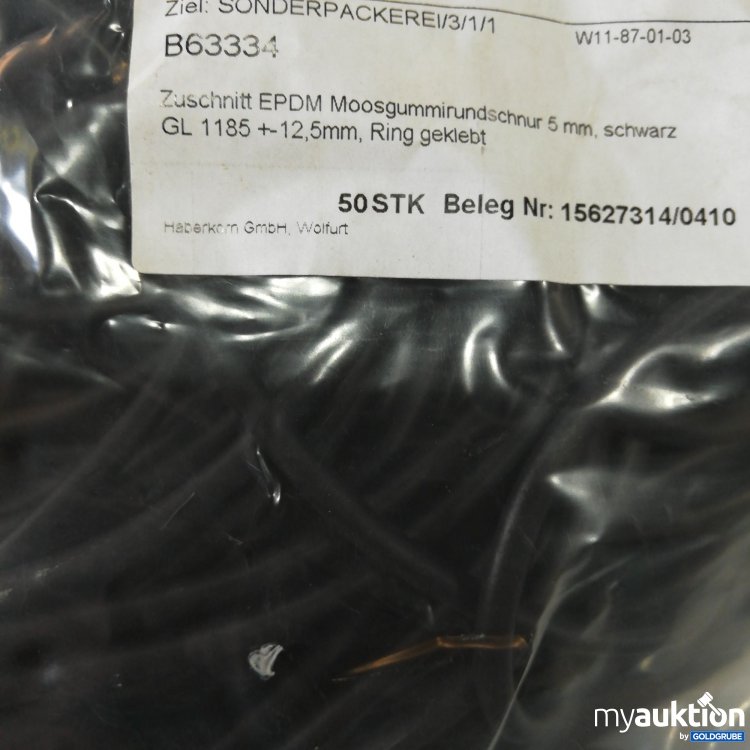 Artikel Nr. 380590 Artikel Nr. 380590: Zuschnitt EPDM Moosgummirundschnur 5mm