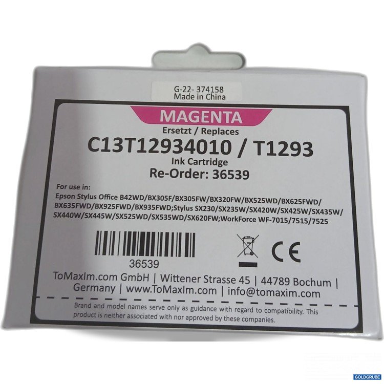 Artikel Nr. 445590 Artikel Nr. 445590: Ink Cartridge Magenta C13T12934010 / T1293