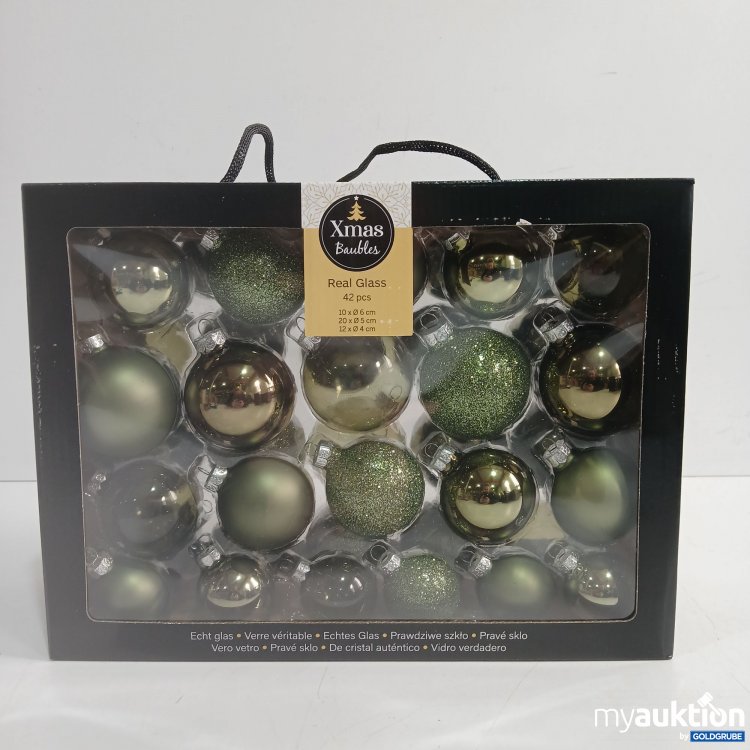 Artikel Nr. 910590 Artikel Nr. 910590: Xmas Baubles Real Glass 42Pcs grün