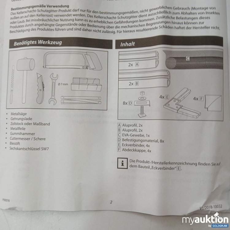 Artikel Nr. 443591 Artikel Nr. 443591: Kellerschacht Schutzgitter Maße etc nicht angegeben