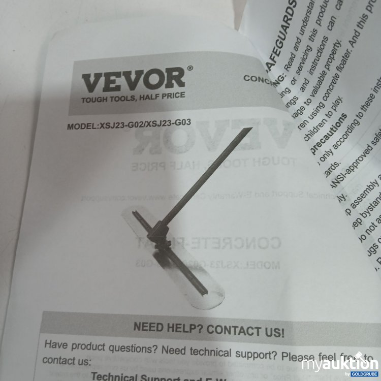 Artikel Nr. 894592: Vevor Concrete Float XSJ23-G02/XSJ23-G03 