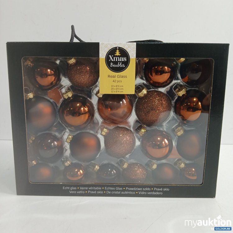 Artikel Nr. 910592 Artikel Nr. 910592: Xmas Baubles Real Glass 42Pcs rot/Orange