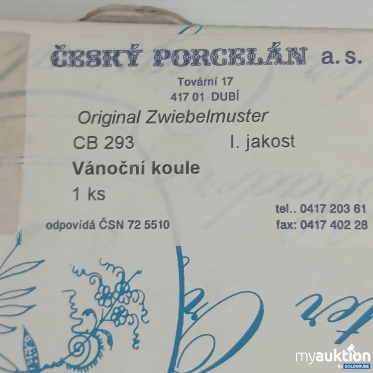 Artikel Nr. 922592 Artikel Nr. 922592: Český Porcelán Vánoční koule CB 293