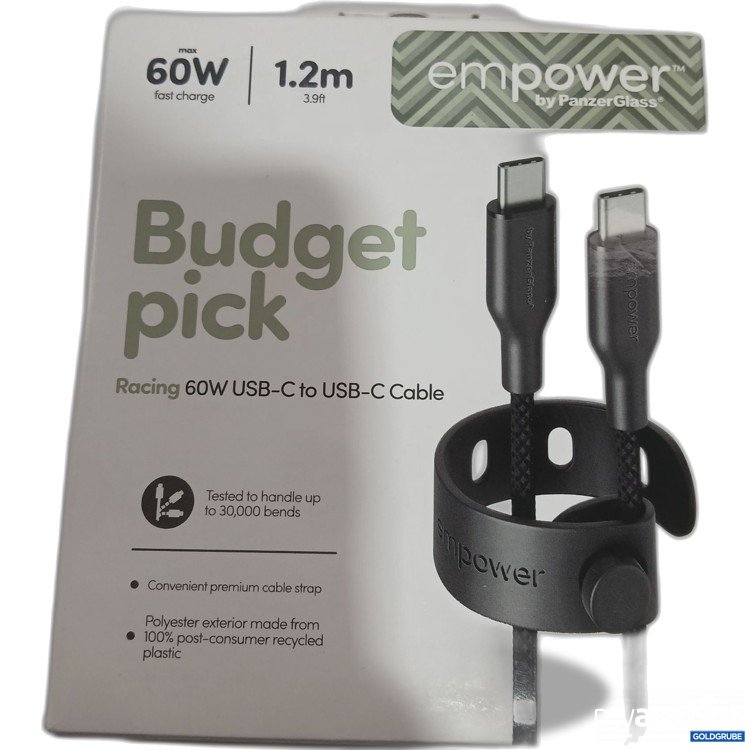 Artikel Nr. 955592: Panzer Glass empower Budget Pick Racing 60W USB-C to USB-C Cable 1,2m Schwarz 