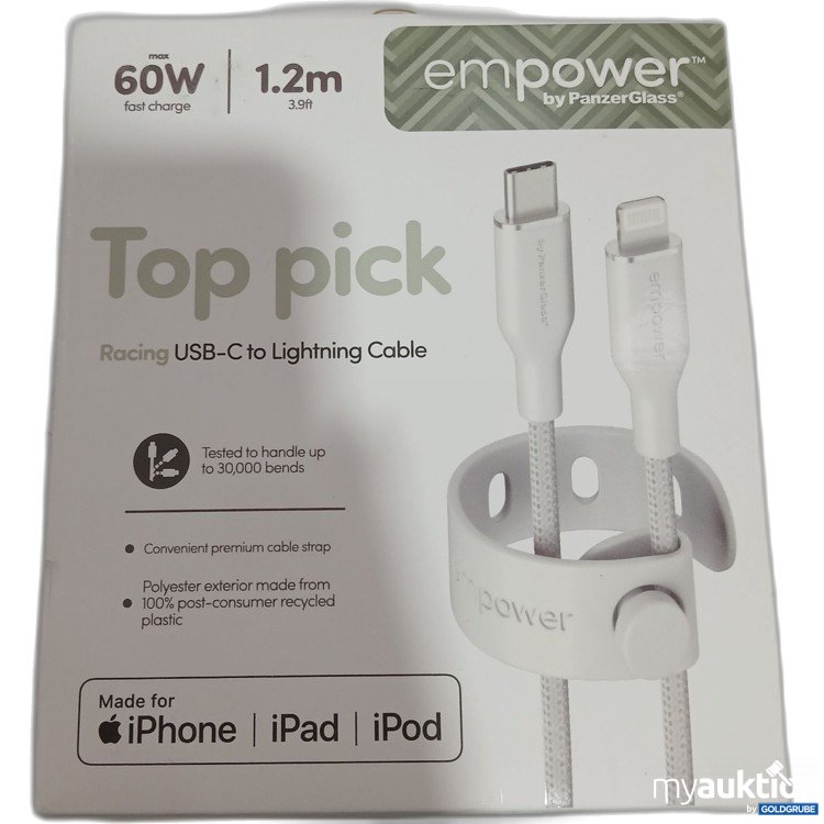 Artikel Nr. 955593: Panzer Glass empower Top Pick Racing USB-C to Lightning Cable 1,2m  