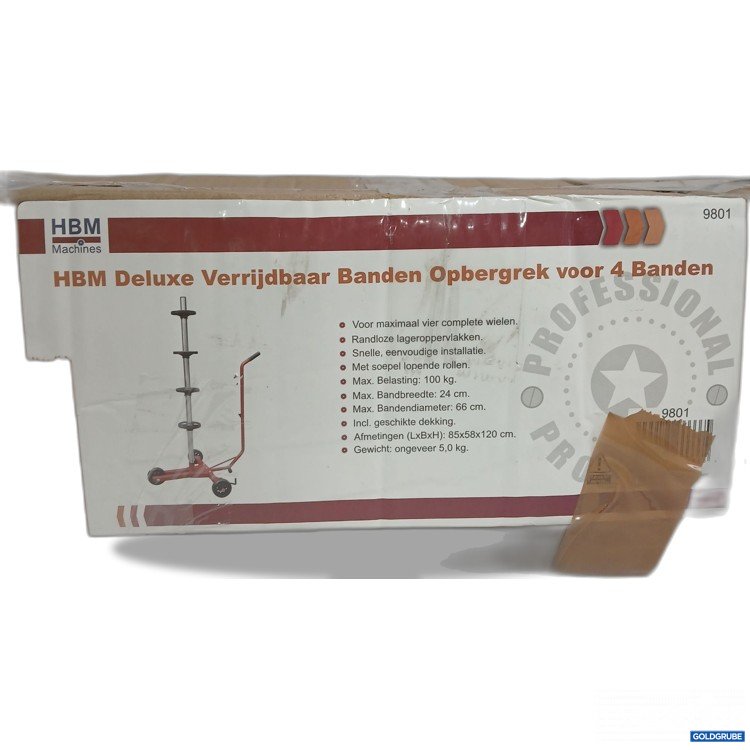 Artikel Nr. 963593: HBM Deluxe Verrijdbaar Banden Opbergrek voor 4 Banden 9801 