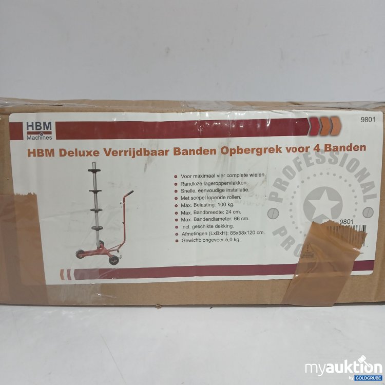 Artikel Nr. 963593: HBM Deluxe Verrijdbaar Banden Opbergrek voor 4 Banden 9801 