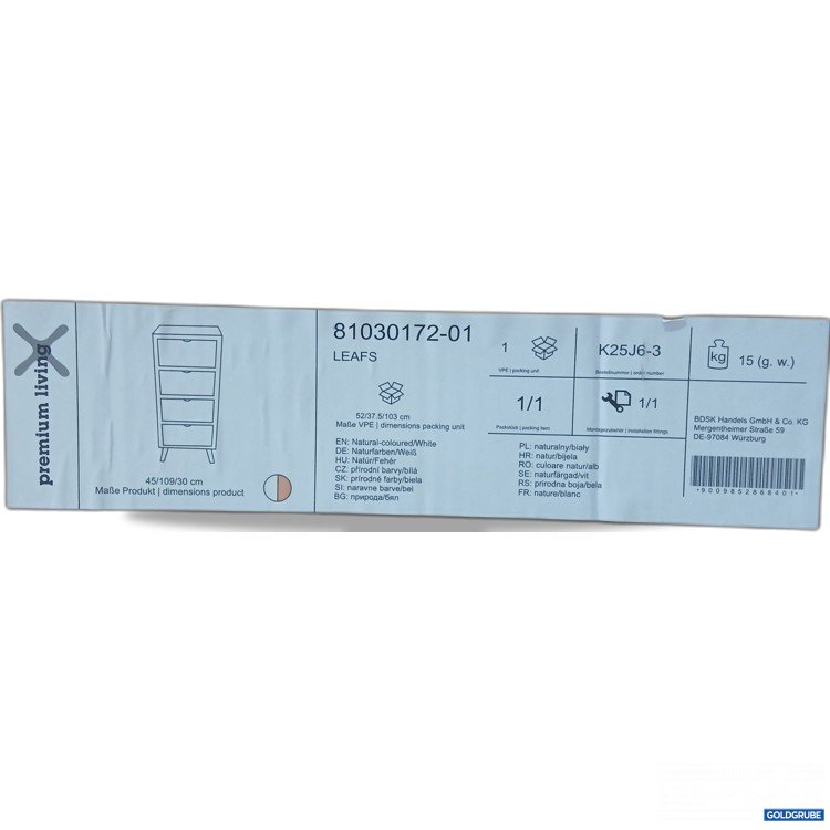 Artikel Nr. 967593: BDSK Handels GmbH Regal Leafs, ca 45×109×30cm, Natur/Weiß, Art.No. 81030172-01