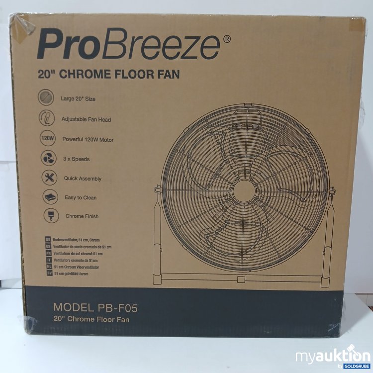 Artikel Nr. 814594 Artikel Nr. 814594: Pro Breeze 20" Chrome Bodenventilator