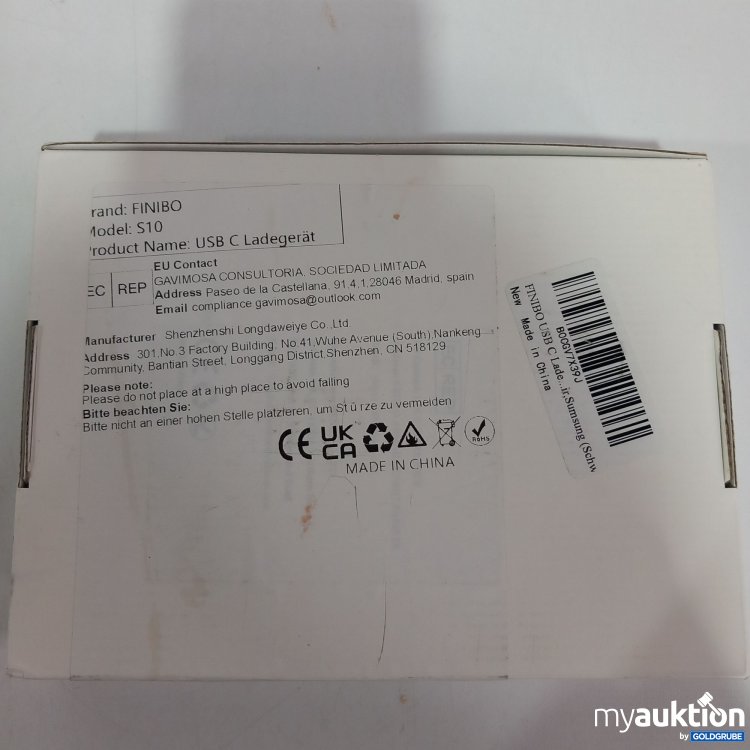 Artikel Nr. 821594 Artikel Nr. 821594: Finibo USB C Ladegerät S10