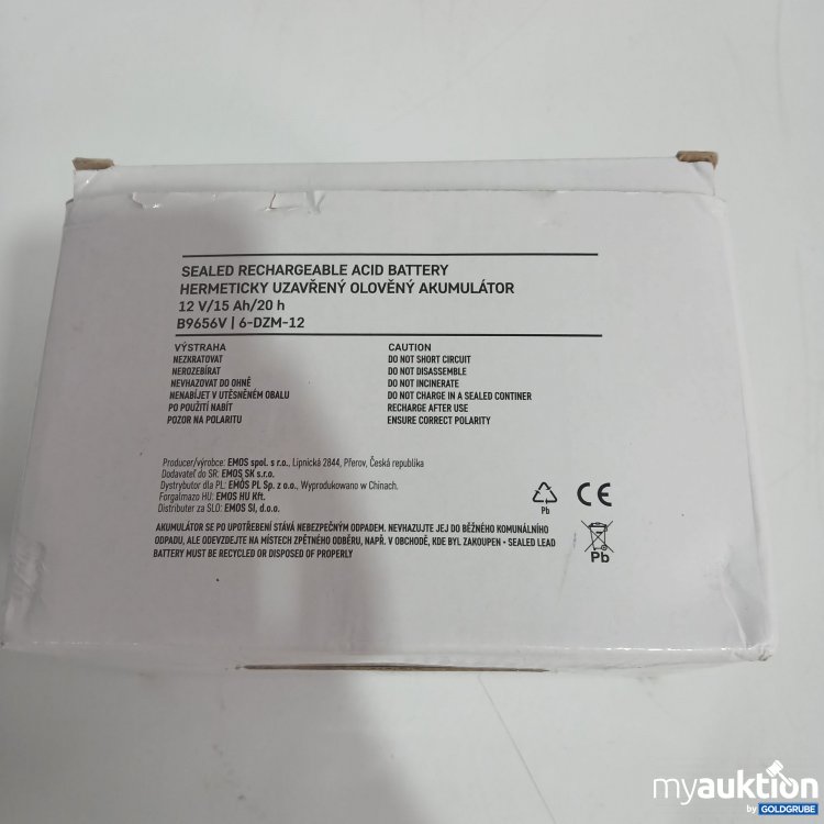 Artikel Nr. 846594 Artikel Nr. 846594: Sealed Rechargeable Acid Battery 12V/15Ah/20h