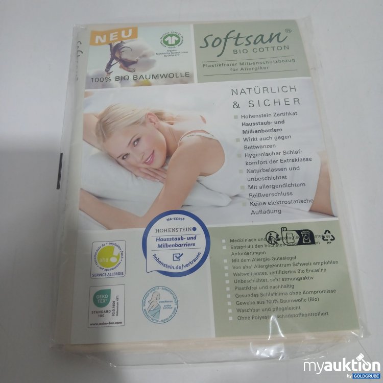 Artikel Nr. 872594 Artikel Nr. 872594: Softsan Bio Cotton Plastikfreier Milbenschutzbezug für Allergiker 70x90cm