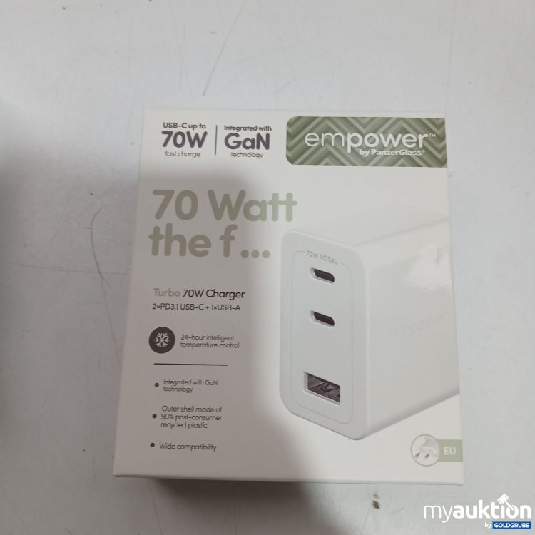 Artikel Nr. 955594: Panzer Glass empower 70 Watt the f... Turbo 70W Charger weiß GaN