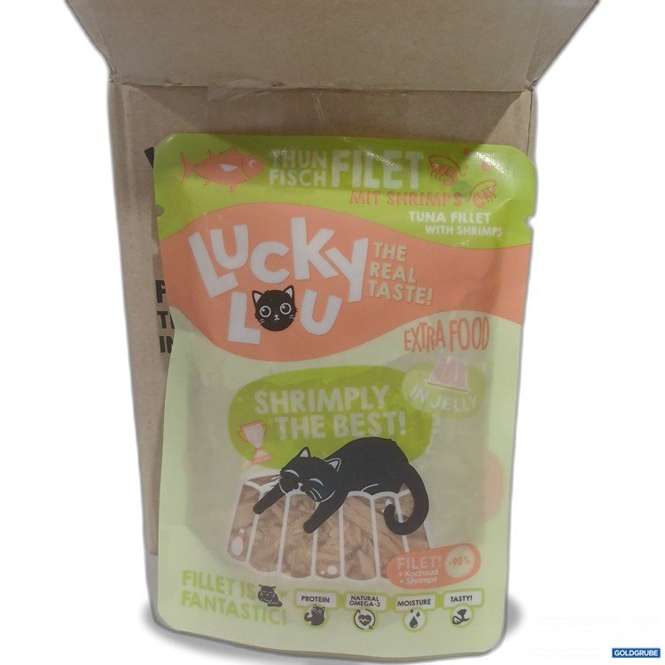 Artikel Nr. 885595: Lucky Lou Pouch Thunfischfilet mir Shrimps in Jelly 12x70g