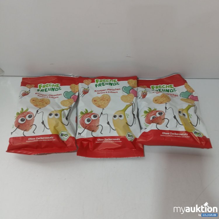 Artikel Nr. 958595: Freche Freunde Knusper Herzchen Banane-Erdbeere 3×30g