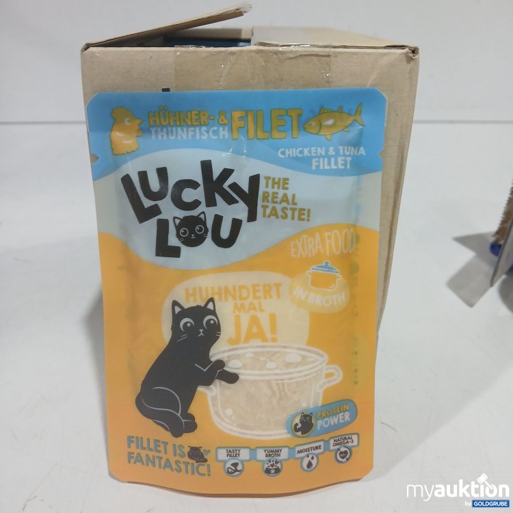 Artikel Nr. 885596: Lucky Lou Pouch Hühner und Thunfischfilet in Broth 12x70g