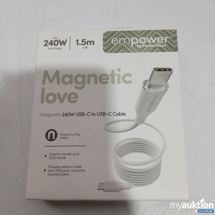 Artikel Nr. 955596: Panzer Glass empower Magnetic love Magnetic 240W USB-C to USB-C Cable weiß 1,5m 