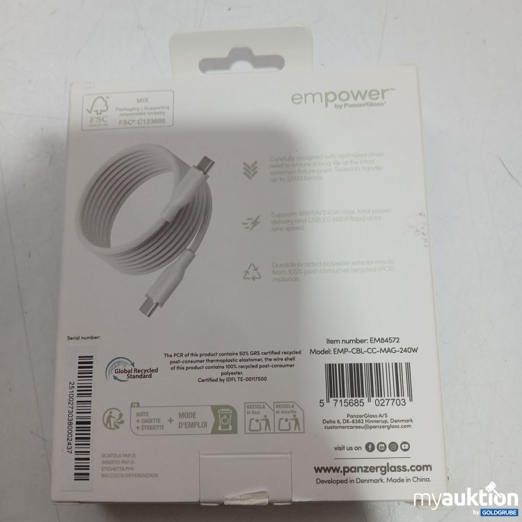 Artikel Nr. 955596: Panzer Glass empower Magnetic love Magnetic 240W USB-C to USB-C Cable weiß 1,5m 
