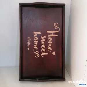 Auktion Holz Tablet mit Aufschrift 