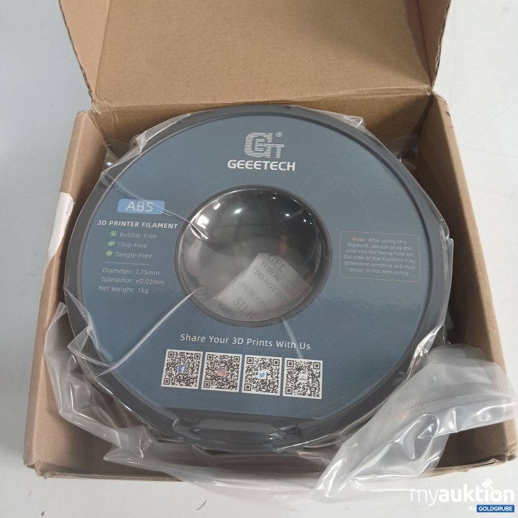 Artikel Nr. 397597: Geetech 3D Printer Filament 1,75mm 1kg Black 