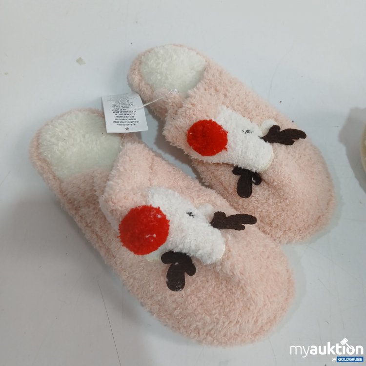 Artikel Nr. 910597: Weihnachts Hausschuhe "Rentier" rosa 