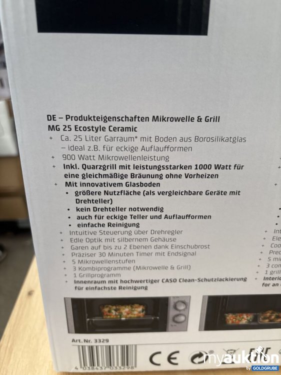 Artikel Nr. 921597: CASO DESIGN MG 25 Ecostyle Ceramic Mikrowelle und Grill