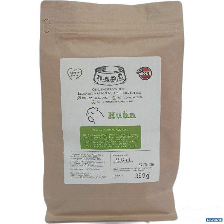 Artikel Nr. 984597: n.a.p.f. Gefriergetrocknetes rohes Futter Huhn 350g