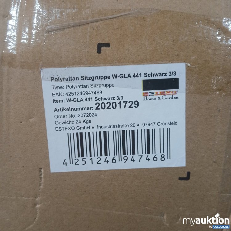 Artikel Nr. 465598 Artikel Nr. 465598: ESTEXO Polyrattan Sitzgruppe W-GLA 441 Schwarz