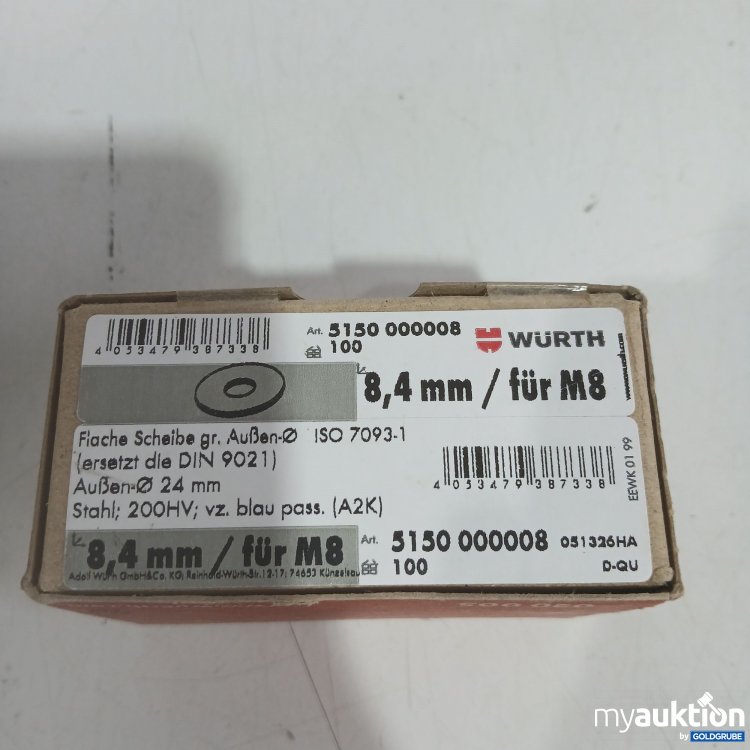 Artikel Nr. 445599 Artikel Nr. 445599: Würth Flache Scheibe ISO 7093-1 außen ø24mm M8