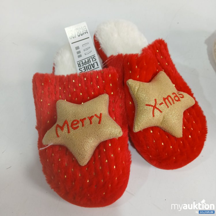 Artikel Nr. 910599 Artikel Nr. 910599: Weihnachts Hausschuhe "Merry X-Mas"